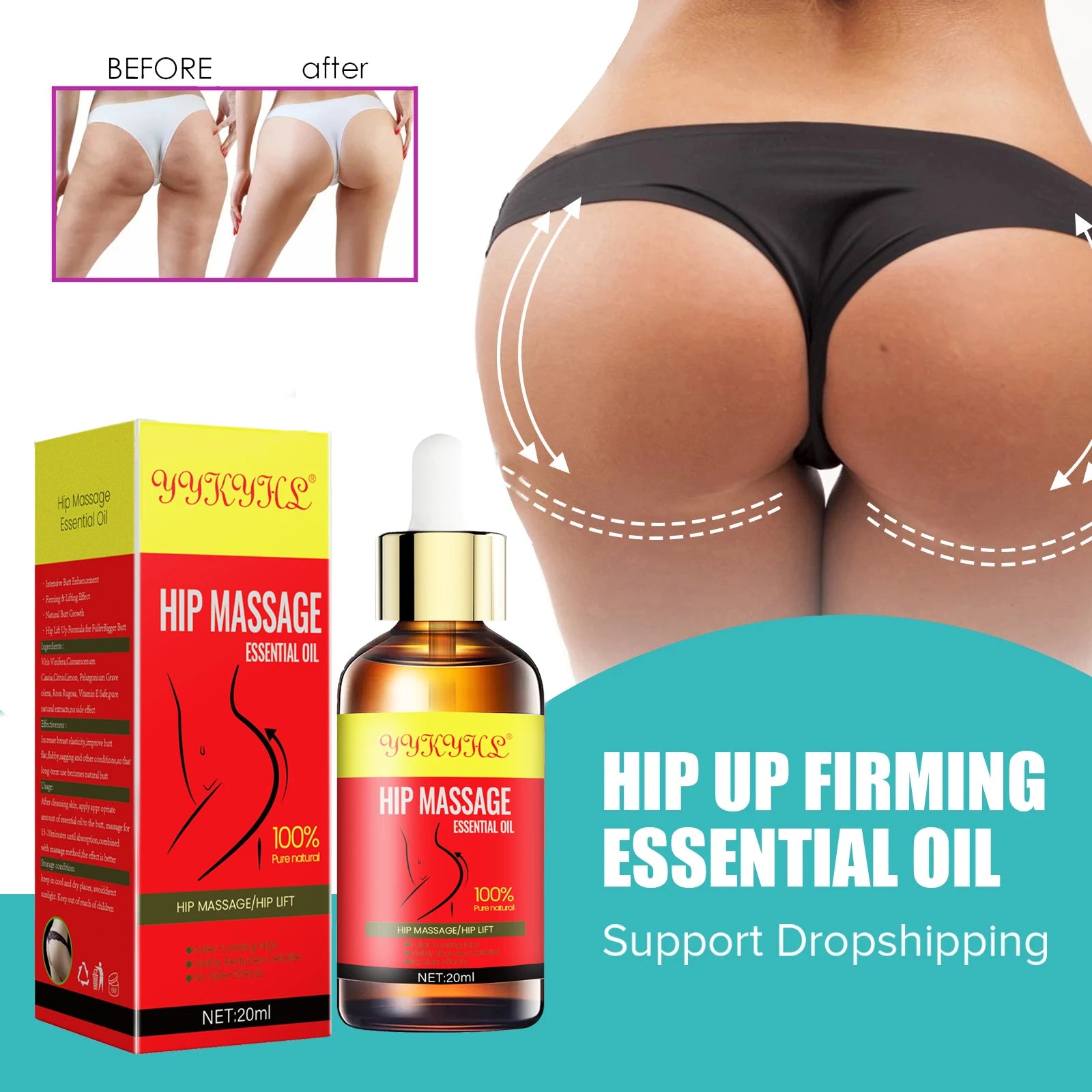 All-Natural Hip Massage Butt Enlargement Essential Oil - Cherie Girl