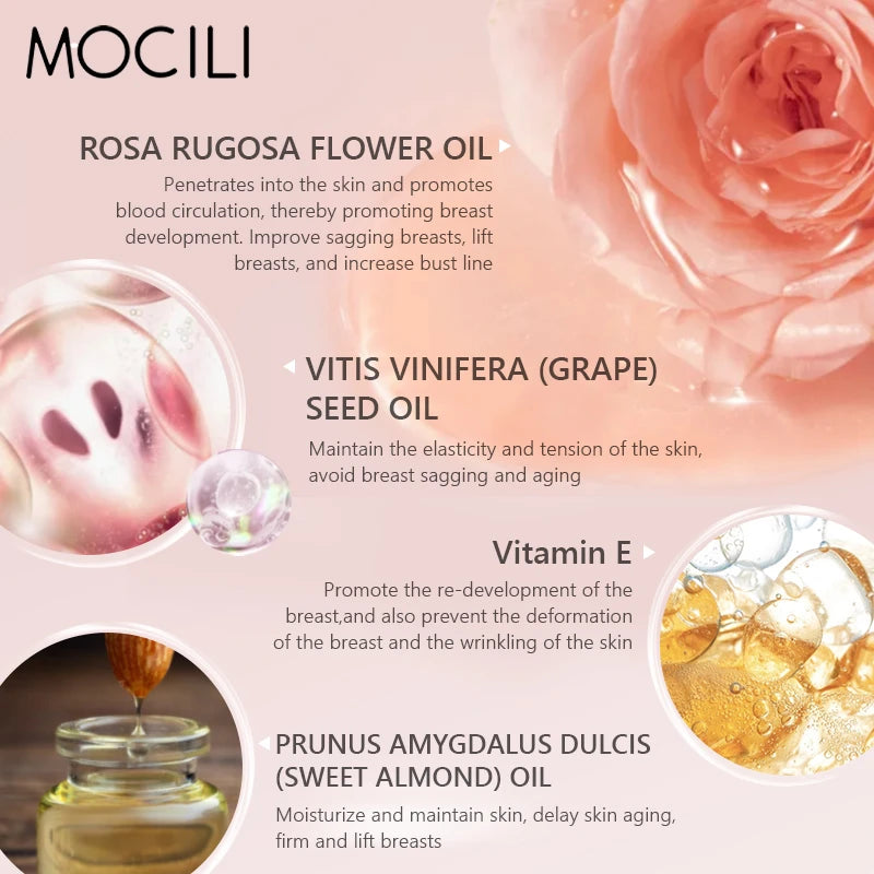 Breast Décolletage Enhancement Rosa Collagen Oil